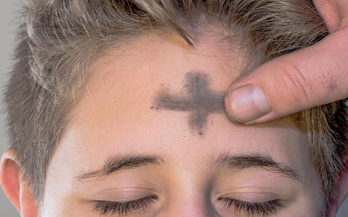 Aschenkreuz an Aschermittwoch