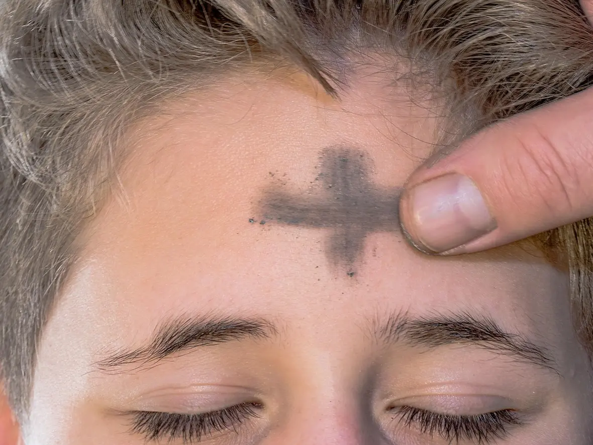 Aschenkreuz an Aschermittwoch