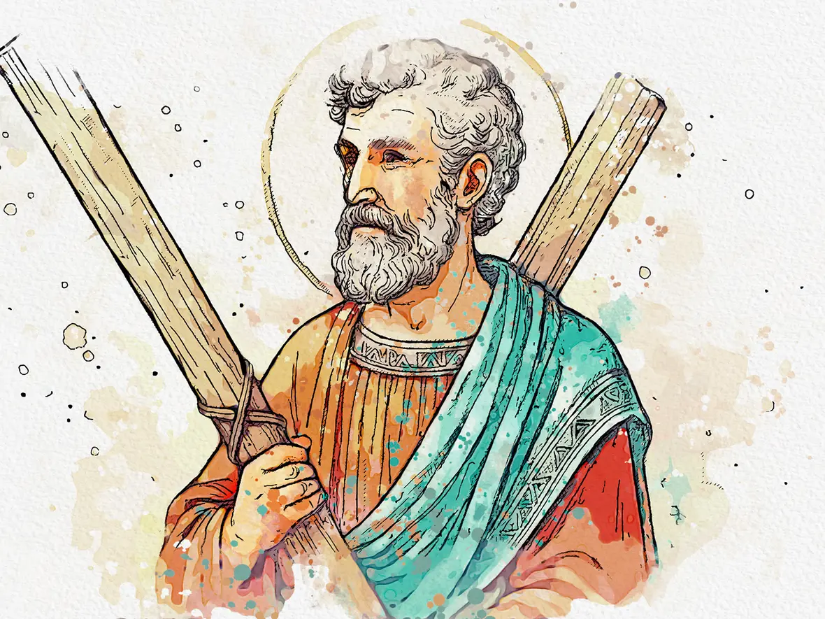 Illustrative Darstellung vom Heiligen Andreas