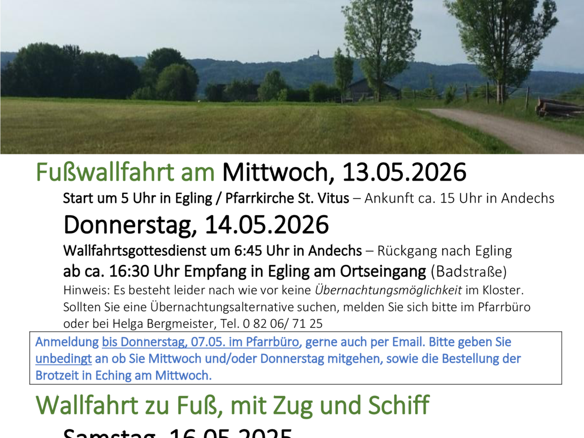 Plakat Andechs Wallfahrt